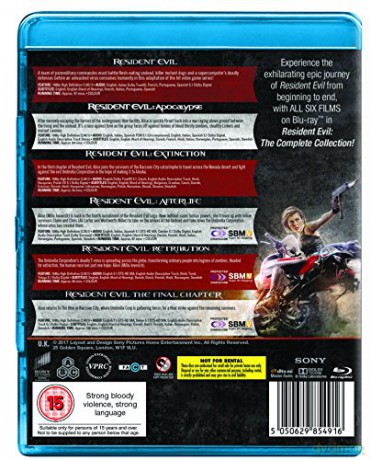 Resident Evil: The Complete Collection (Resident Evil / Resident Evil 2: Apokalipsa / Resident Evil: Zagłada / Resident Evil: Afterlife / Resident Evil: Retrybucja / Resident Evil: Ostatni rozdział) [6xBlu-ray]