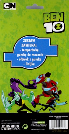 Zestaw 4 przyborów szkolnych Ben 10 10