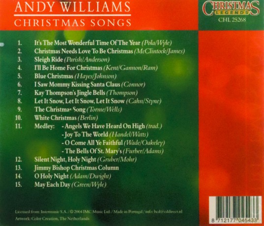 Andy Williams: Andy Williams - Christmas Songs [CD]