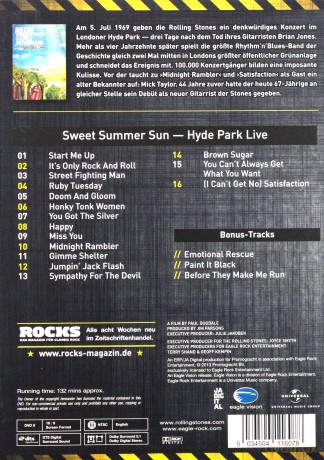 The Rolling Stones: Sweet Summer Sun (Rocks Edition) [DVD]