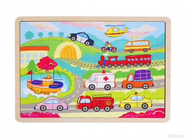 Puzzle drewniane - Pojazdy
