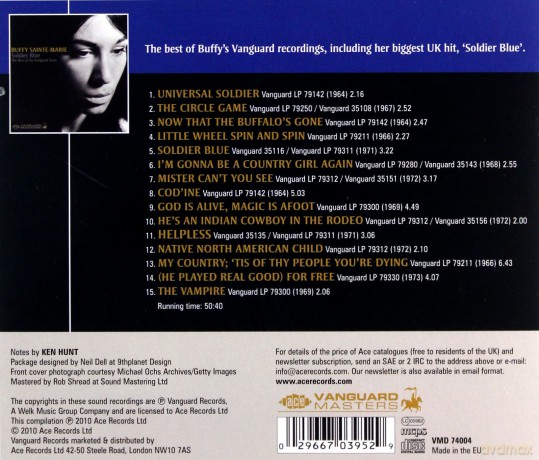 Buffy Sainte-Marie: Soldier Blue - Best Of The Vanguard Years [CD]