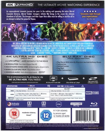 Avengers Infinity War (Avengers: Wojna bez granic) [Blu-Ray 4K]+[Blu-Ray]