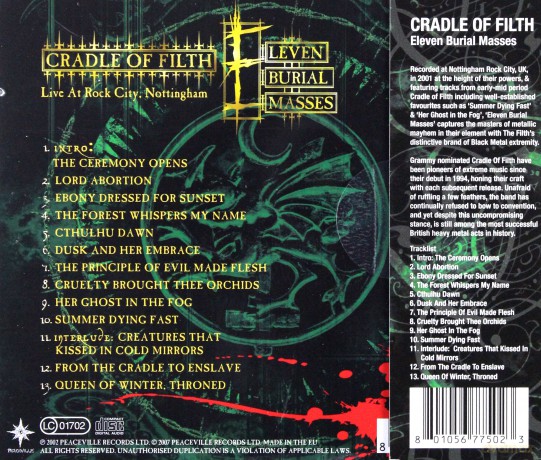 Cradle Of Filth: Eleven Burial Masses [CD]