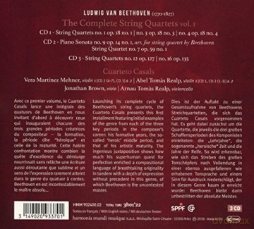 Beethoven: The Complete String Quartets Inventions Cuarteto Casals (digipack) [3CD]