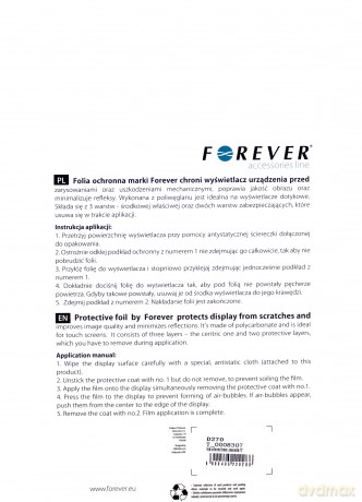 Folia ochronna Forever uniwersalna 10" 185 x265mm