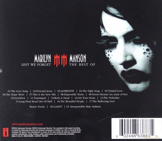 Marilyn Manson: Lest We Forget (The Best Of) [CD]