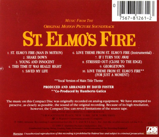 St. Elmo's Fire soundtrack (Ognie Świętego Elma) [CD]