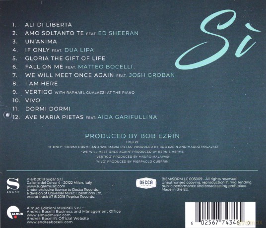 Andrea Bocelli: Si [CD]