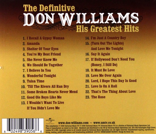 Don Williams: The Definitive - His Greatest Hits [CD]