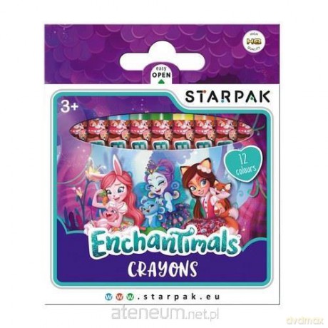 Kredki woskowe 12 kolorów Enchantimals