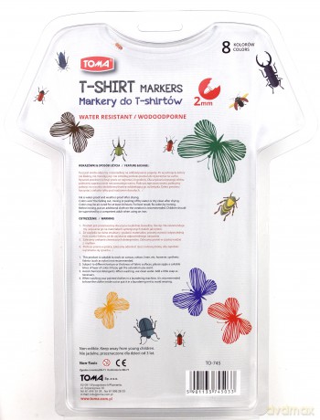 Markery do T-Shirt 8 kolorów