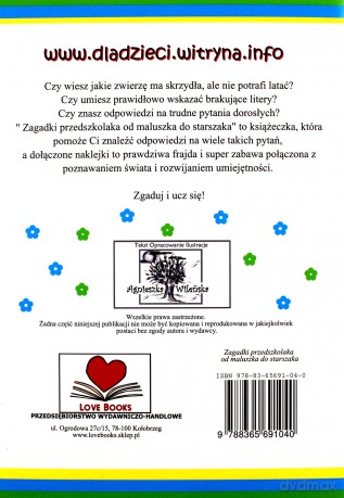 Zagadki przedszkolaka, Od maluszka do starszaka [KSIĄŻKA]