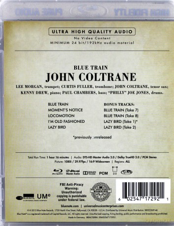 John Coltrane: Blue Train [Blu-Ray]