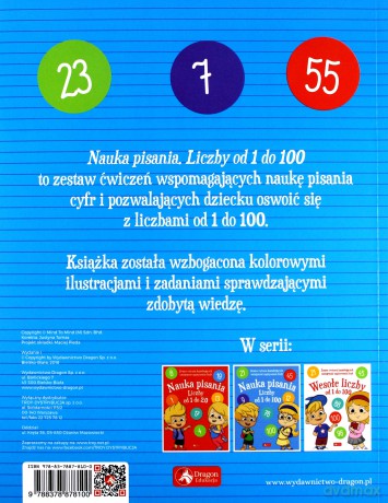 Nauka pisania liczby od 1 do 100 [KSIĄŻKA]