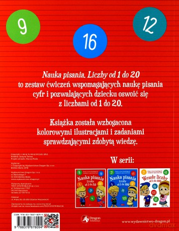 Nauka pisania liczby od 1 do 20 [KSIĄŻKA]
