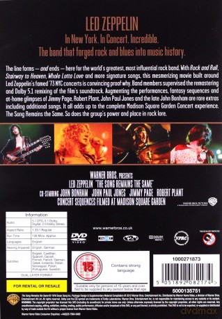 Led Zeppelin: Song Remains The Same [DVD]