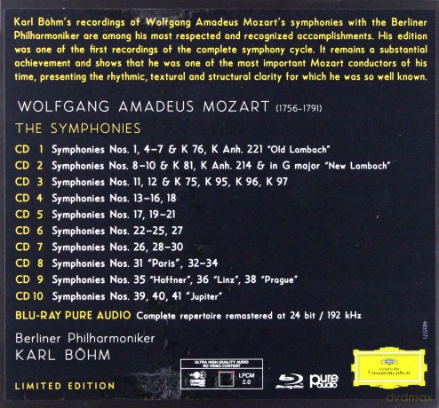 Karl Bohm: Mozart The Symphohies [BOX] [Blu-Ray]+[10CD]
