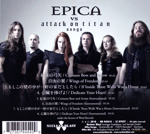 Epica: Epica vs. Attack On Titan Songs (digipack) [CD]