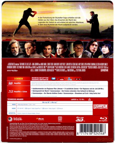 Gwiezdne wojny: Epizod VIII Ostatni Jedi (steelbook) [Blu-Ray 3D]+[2xBlu-Ray]