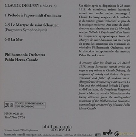 Debussy: La Mer Le Martyre De Saint Sebastien Haras-Casado [CD]