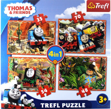 TREFL 4w1 Podróże po świecie Tomek i Przyjaciele [PUZZLE]
