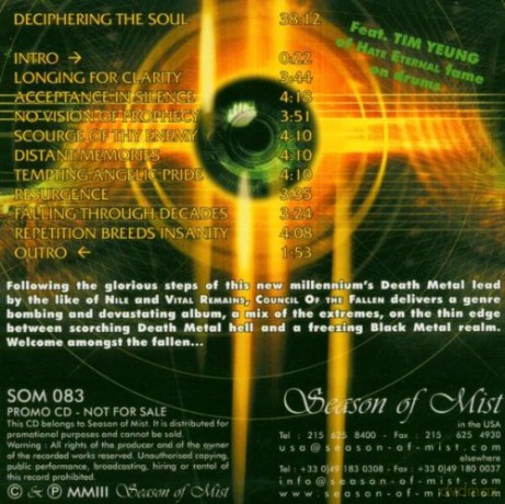 Council Of The Fallen: Deciphering... [CD]