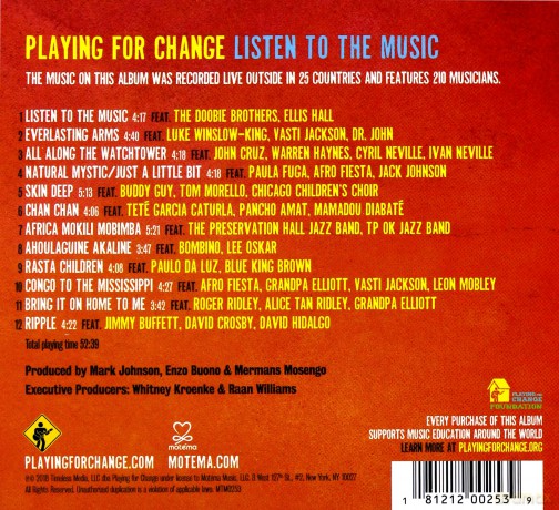 Playing for Change: Listen to the Music [CD]