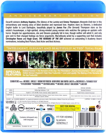 The Remains Of The Day [Blu-Ray]