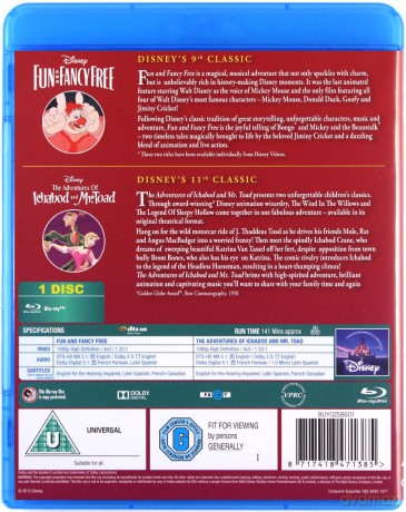 Fun & Fancy Free / Ichabod and Mr Toad [Blu-Ray]