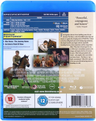 War Horse (Czas wojny) [Blu-Ray]