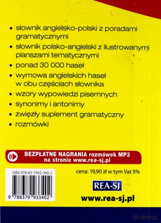 Słownik angielsko-polski polsko-angielski z suplementem gramatycznym i przykładami wypowiedzi pisemnych [KSIĄŻKA]