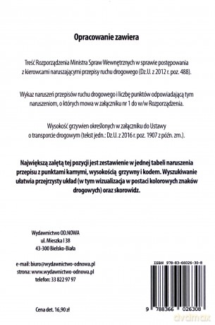 Taryfikator mandatów i punktów karnych [KSIĄŻKA]
