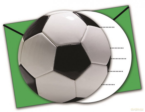Zaproszenia z kopertą Football party opakowanie 6 sztuk