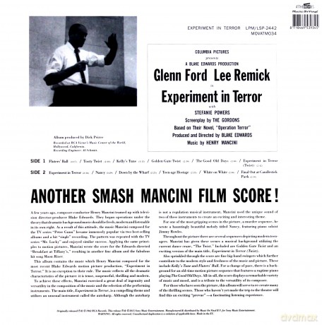 Experiment In Terror.. soundtrack [Winyl]