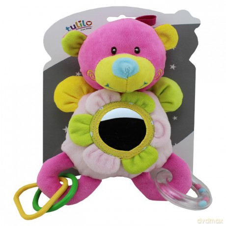 Grzechotka z dodatkami New Baby Miś 23 cm