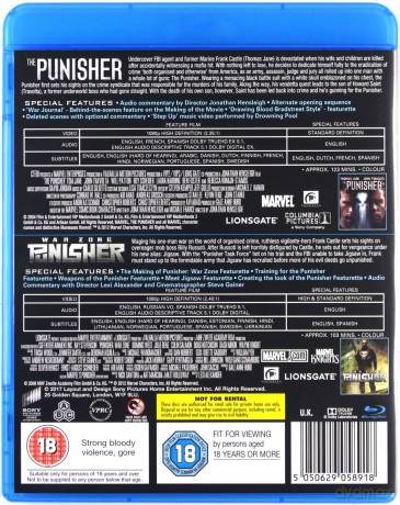 Punisher 1 & 2 (Punisher / Punisher: Strefa wojny) [Blu-Ray]