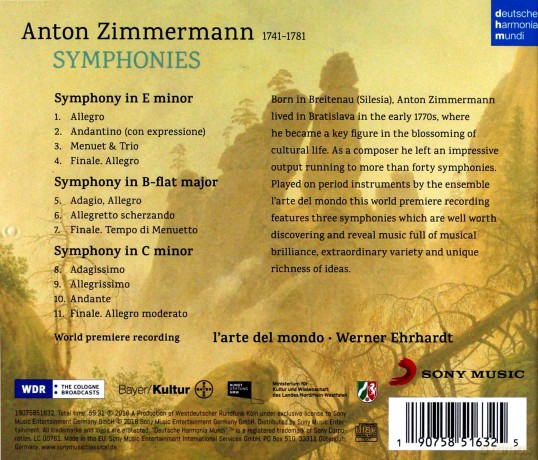 L'arte del mondo: Anton Zimmermann: Symphonies [CD]