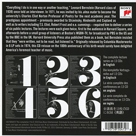 Leonard Bernstein: Leonard Bernstein - The Harvard Lectures [13CD]