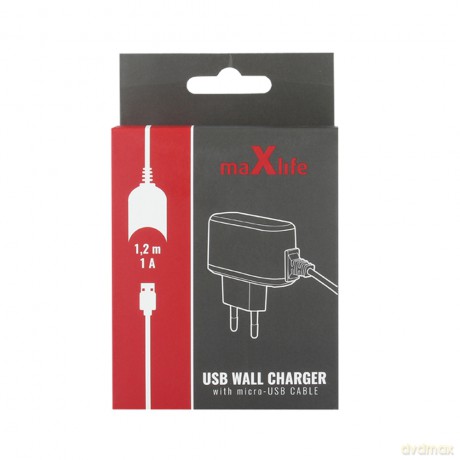 Ładowarka sieciowa MaxLife Micro USB 1,2m 1000mA