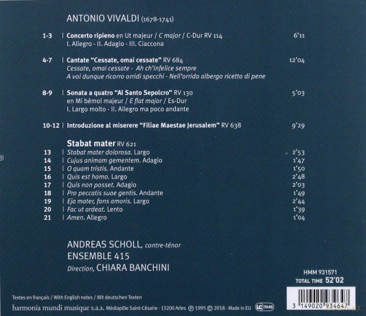 Vivaldi: Stabat Mater Scholl Banchini [CD]