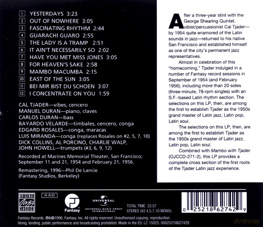 Cal Tjader: Tjader Plays Mambo [CD]