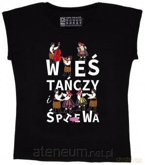 Koszulka FOLK damska czarna S - Wieś tańczy