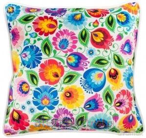 Poszewka - łowicka biała 45 cm