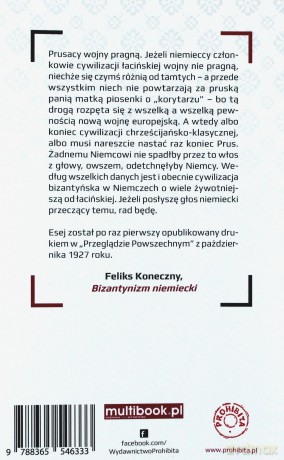 Bizantynizm niemiecki - Feliks Koneczny [KSIĄŻKA]