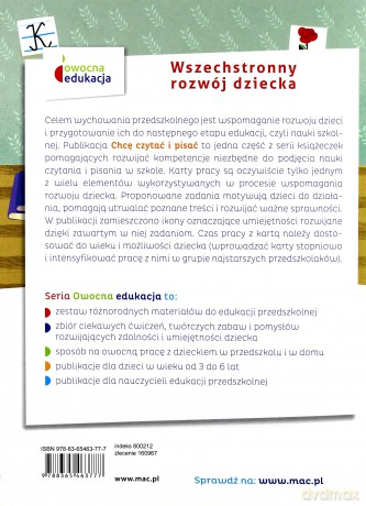 Owocna Edukacja. Chcę czytać i pisać. Sześciolatek [KSIĄŻKA]