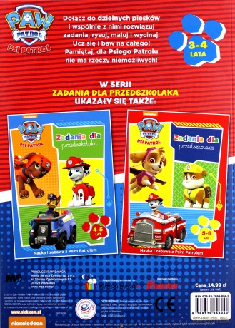 Psi Patrol. Zadania dla przedszkolaka 3-4 lata [KSIĄŻKA]