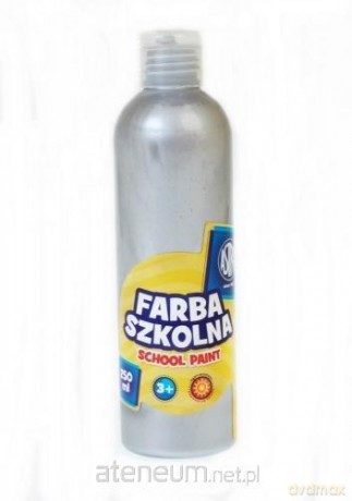 Farba szkolna metaliczna srebrna 250 ml