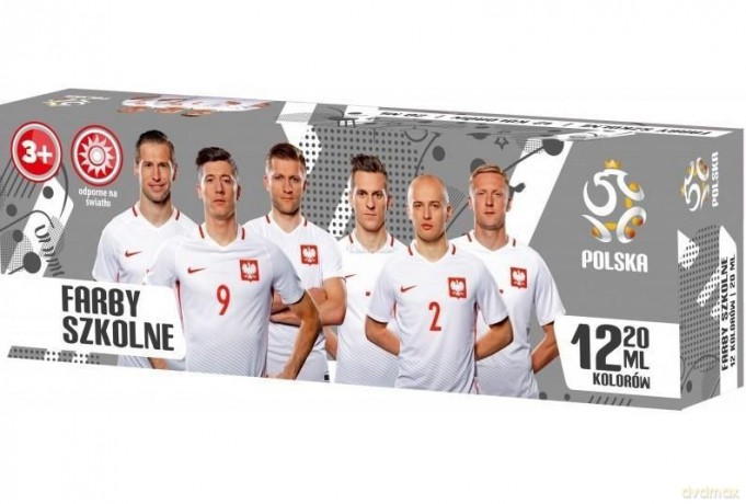 Farby plakatowe 12 kolorów PZPN