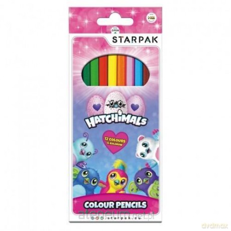 Kredki ołówkowe 12 kolorów Hatchimals